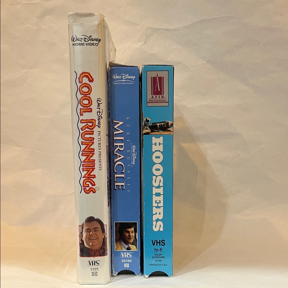 3 VHS Tape Collection - Cool Runnings, Miracle, Hoosiers